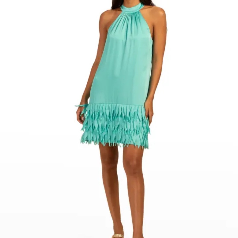 NWT Trina Turk Women’s Teal Blue Divine Halter Mini Dress Size XS